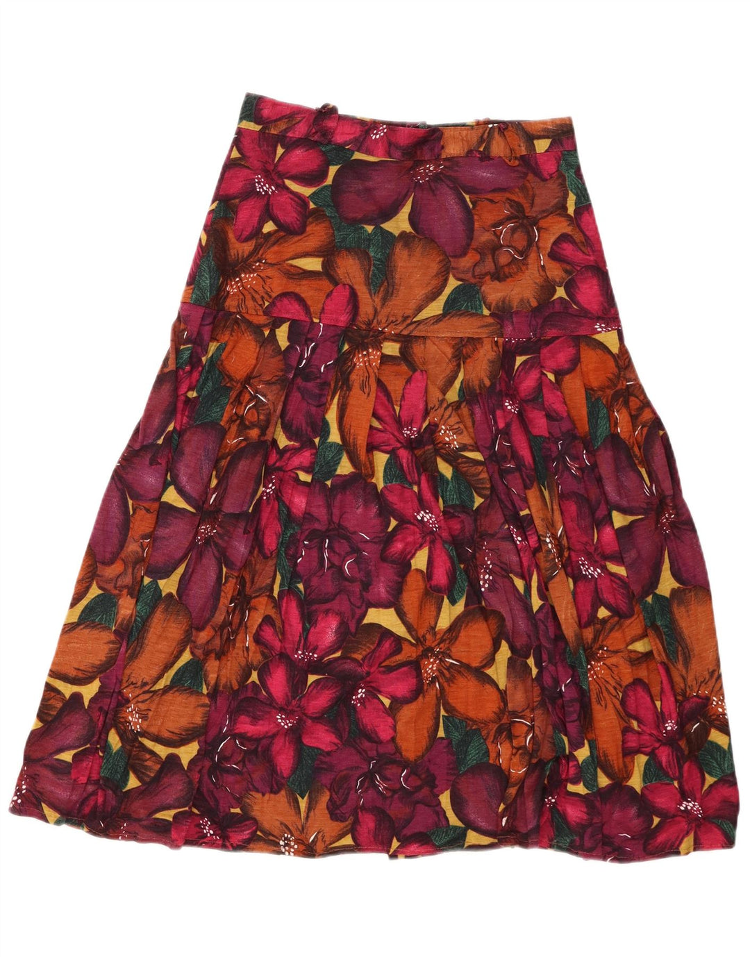 Vintage mujer A-Line falda IT 42 Medio W26 Multicolor Floral