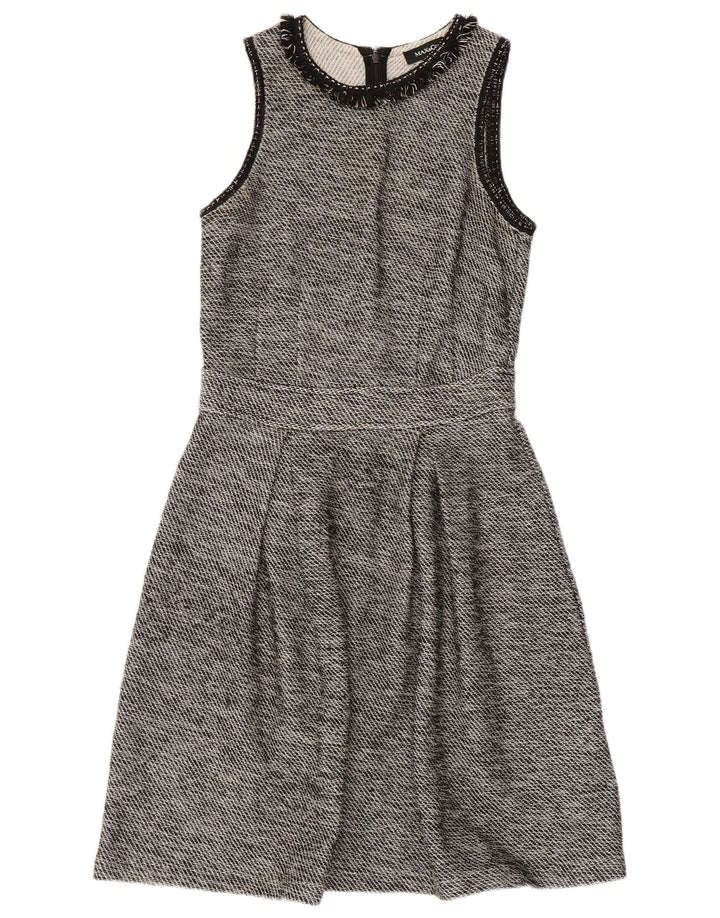 MAX & CO. Vestido acampanado sin mangas para mujer UK 8 Pequeño Algodón negro