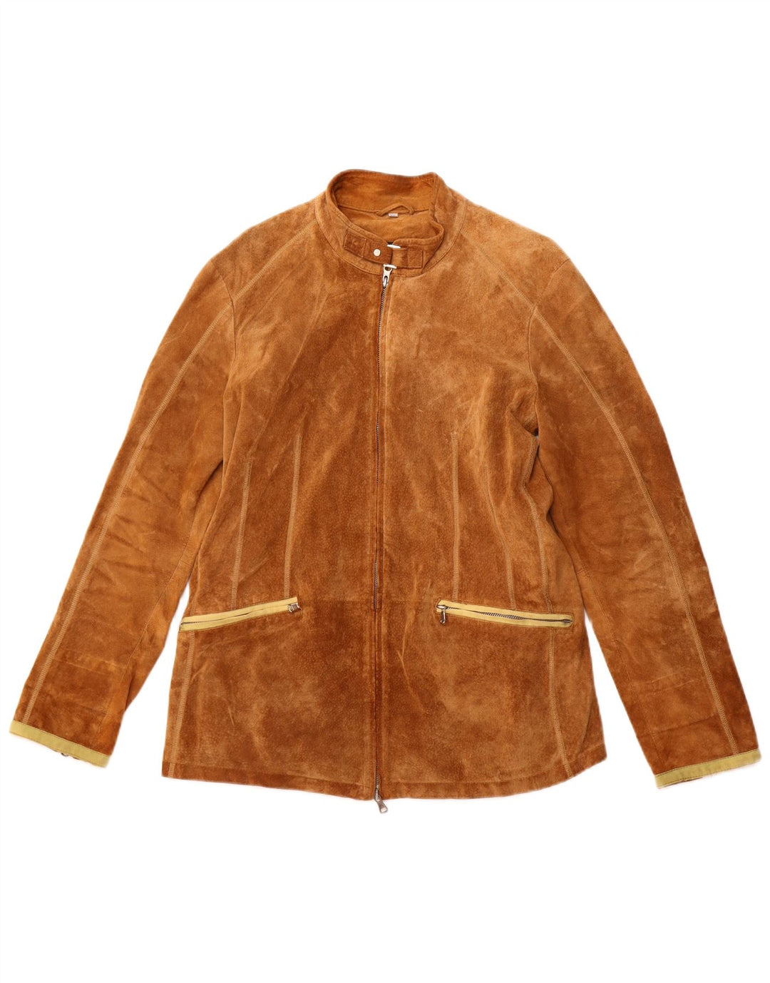 VINTAGE Chaqueta de ante para mujer IT 50 XL Cuero beige