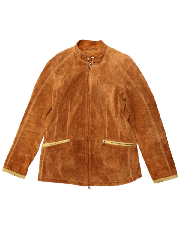 VINTAGE Chaqueta de ante para mujer IT 50 XL Cuero beige