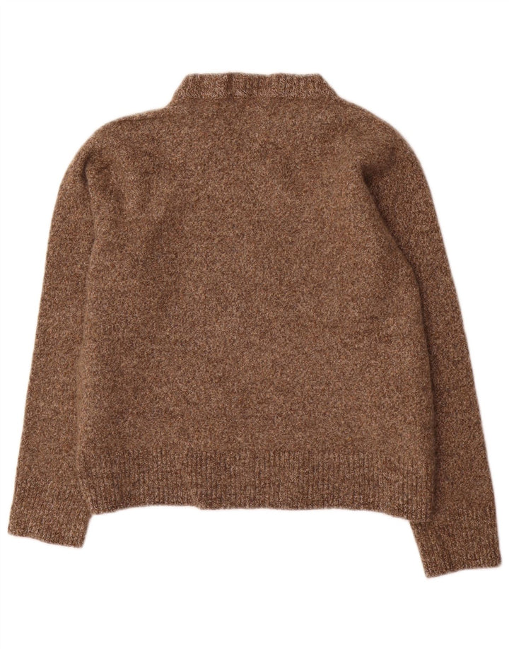 J. CREW Suéter corto con cuello barco para mujer UK 20 2XL Marrón moteado