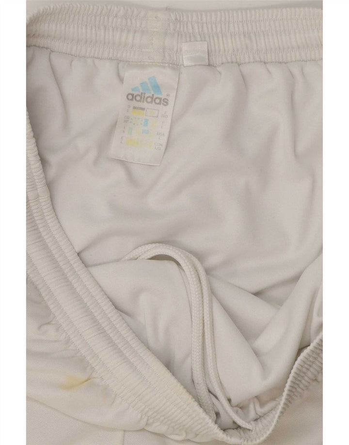 Adidas - Pantalones cortos deportivos para hombre, talla grande, color blanco, poliéster