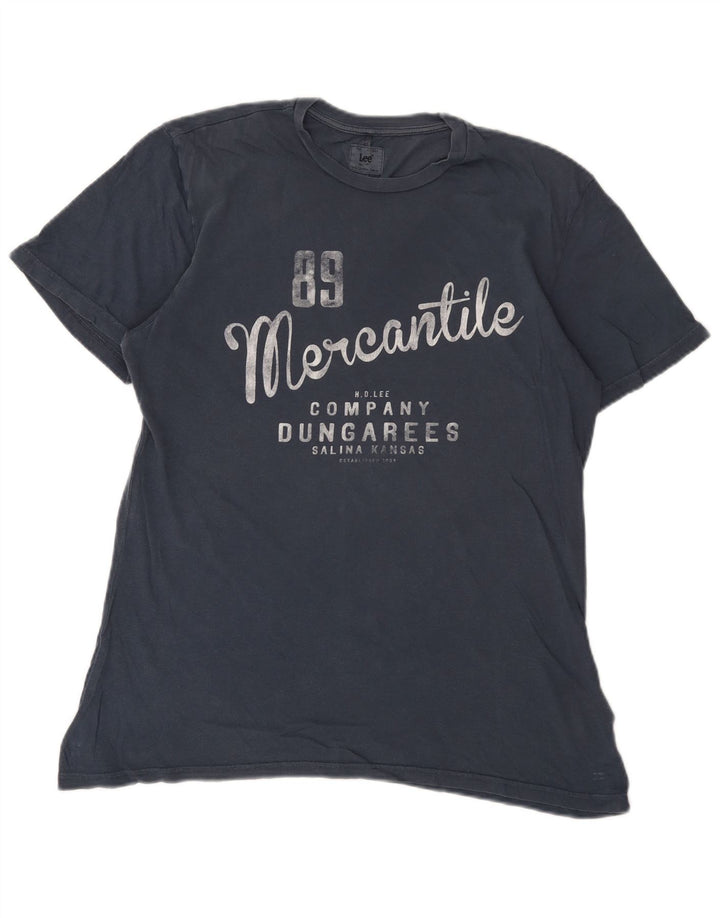 Lee - Camiseta gráfica para hombre, parte superior mediana de algodón azul marino