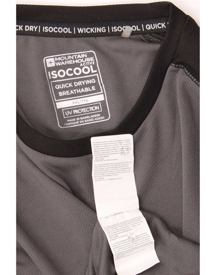 Mountain Warehouse Camiseta IsoCool de manga larga para hombre, talla 2XL, color gris
