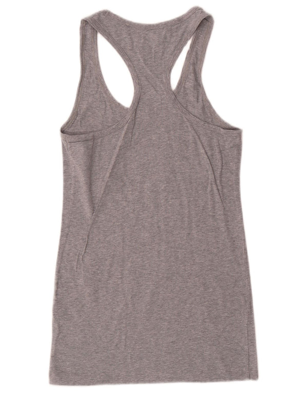 Nike Mujer Slim Fit Graphic Chaleco Top Reino Unido 8/10 Pequeño Gris