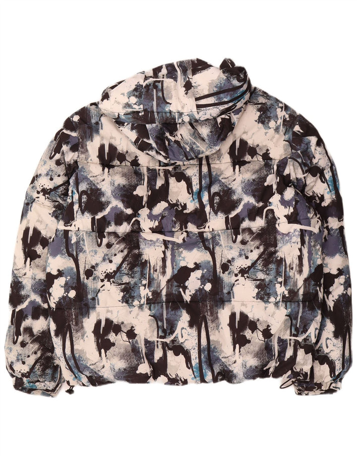 Zara Hombre Chaqueta Acolchada Con Capucha UK 38 Medium Camuflaje Multicolor
