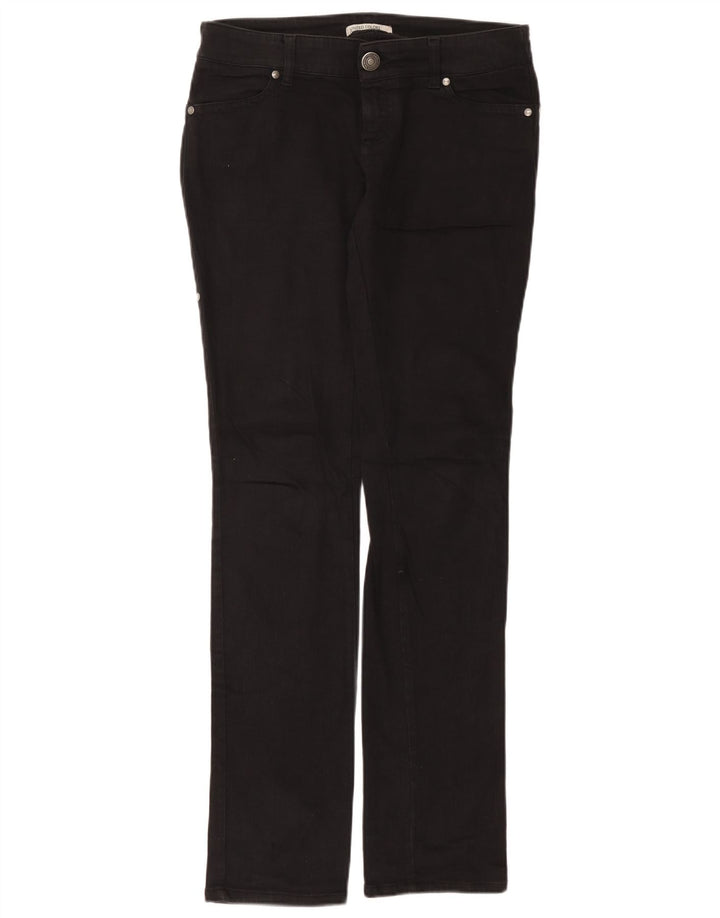 Benetton Pantalones Casuales De Talle Bajo IT 42 Medium W30 L34 Negro Algodón