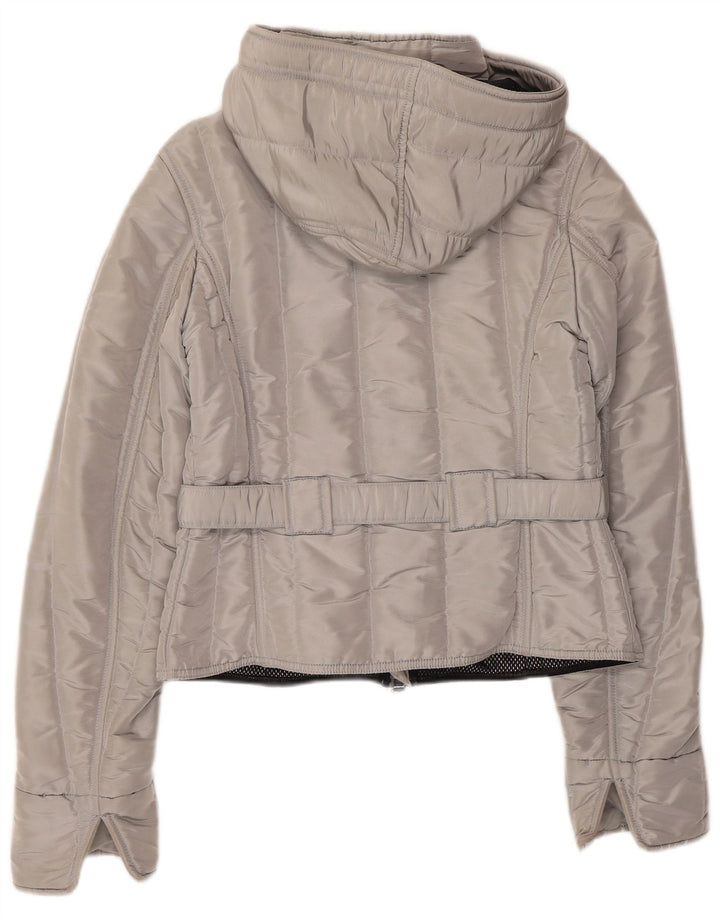 REFRIGIWEAR Chaqueta bomber con capucha Cruz para mujer Reino Unido 14 Poliéster plateado grande