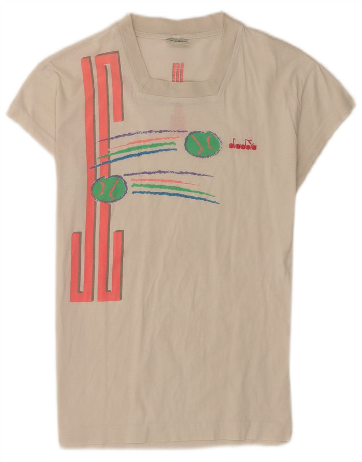 Diadora Camiseta Gráfica Mujer Top IT 42 Medium Blanco Algodón