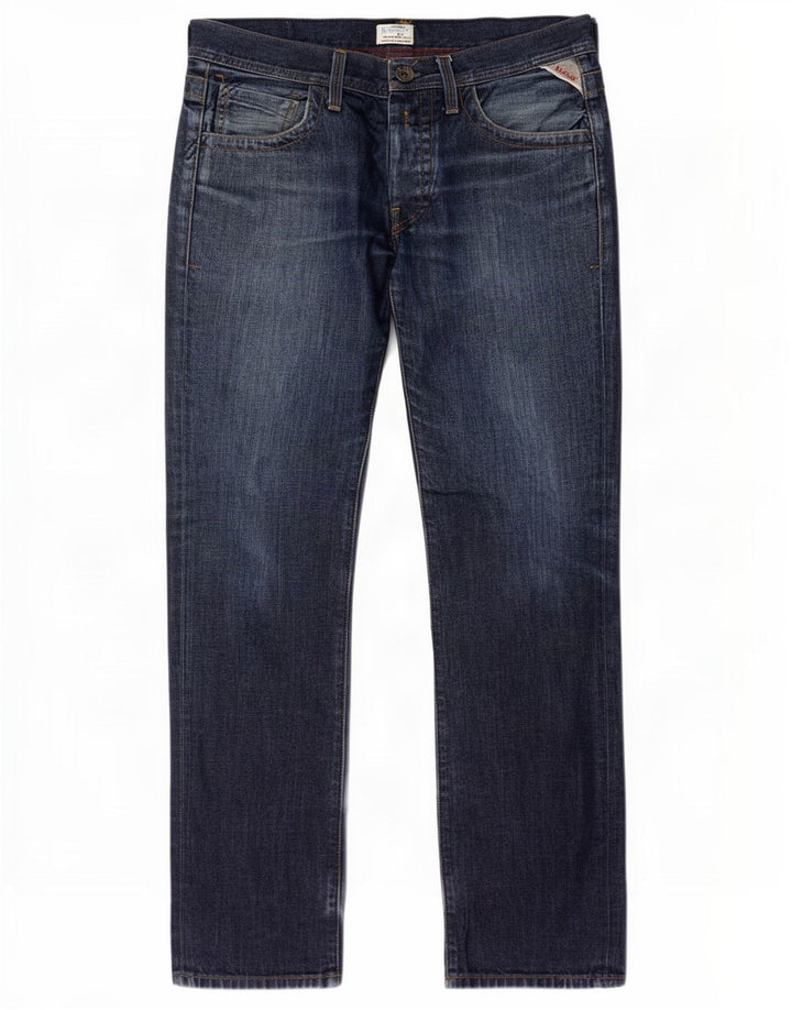 Replay Vaqueros Rectos Hombre W32 L30 Azul Marino