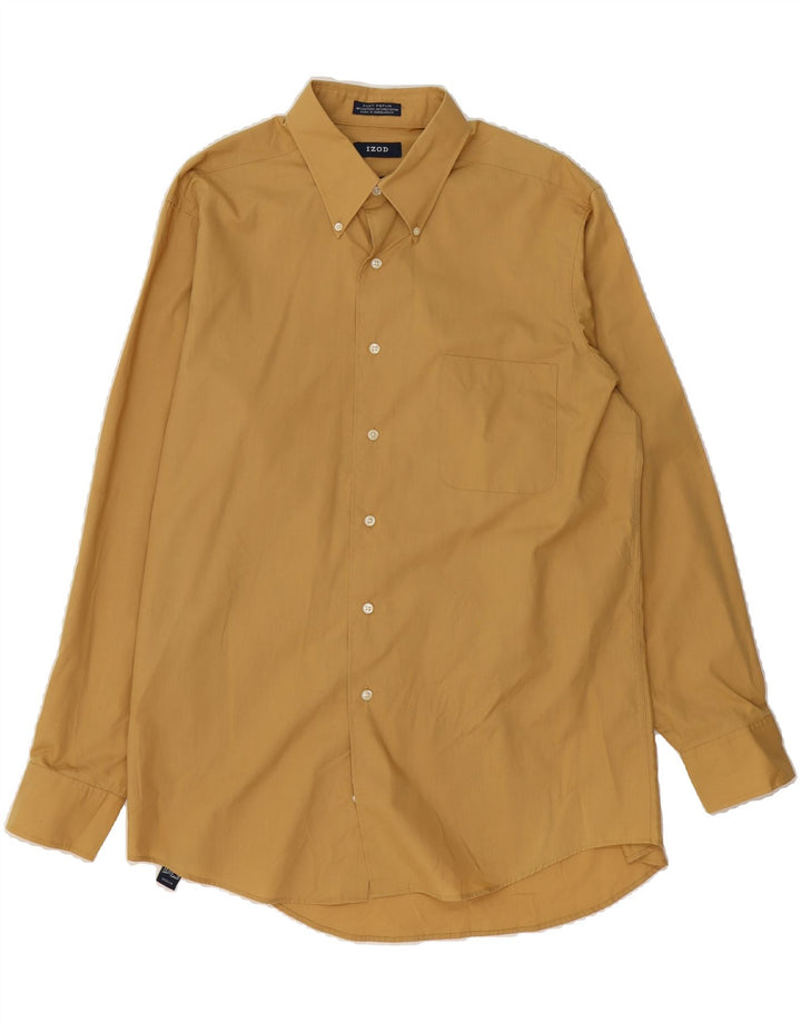 IZOD Mens Easy Care Shirt Size 16 Large Yellow Cotton Vintage Izod and Second-Hand Izod from Messina Hembry 