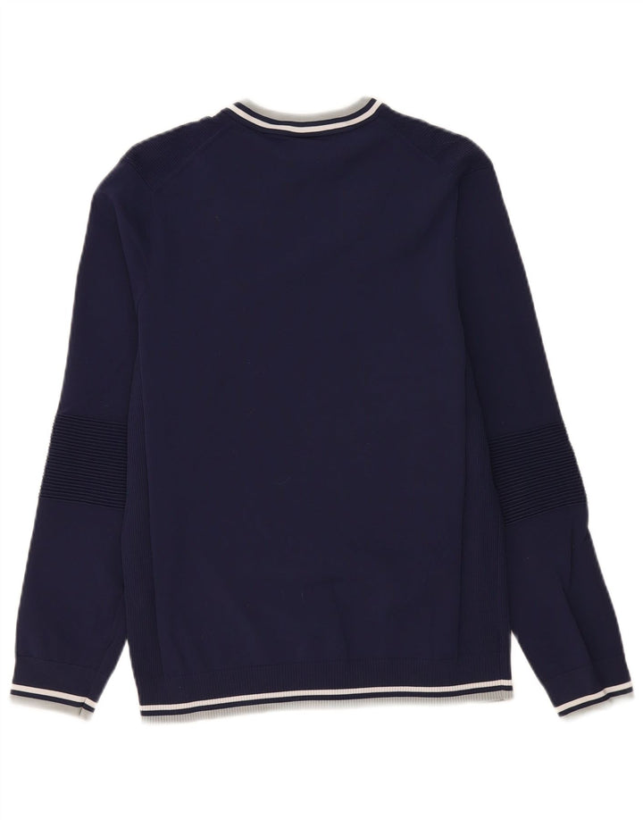 Puma - Jersey con cuello en V para hombre, talla pequeña, nailon azul marino