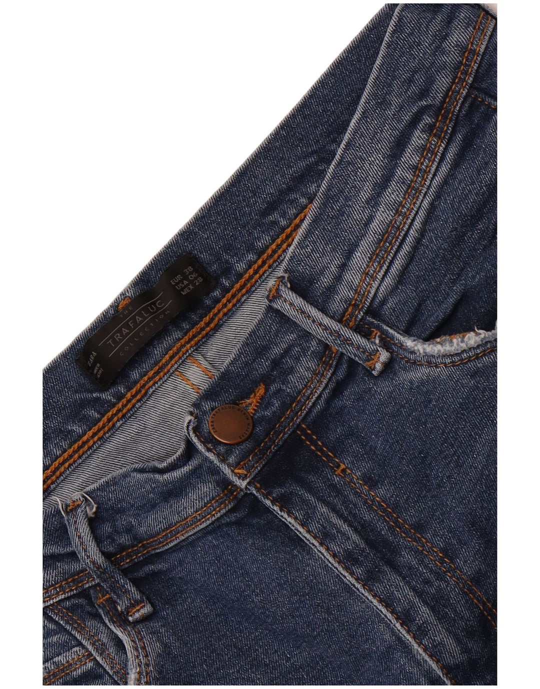 Zara Jeans Cortos Para Mujer EU 38 Small W28 L24 Azul