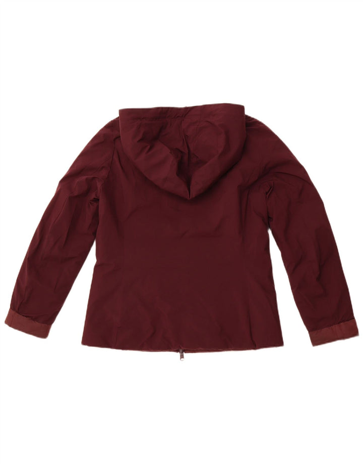 REFRIGUE Chaqueta acolchada reversible con capucha para mujer UK 10 Small Borgoña