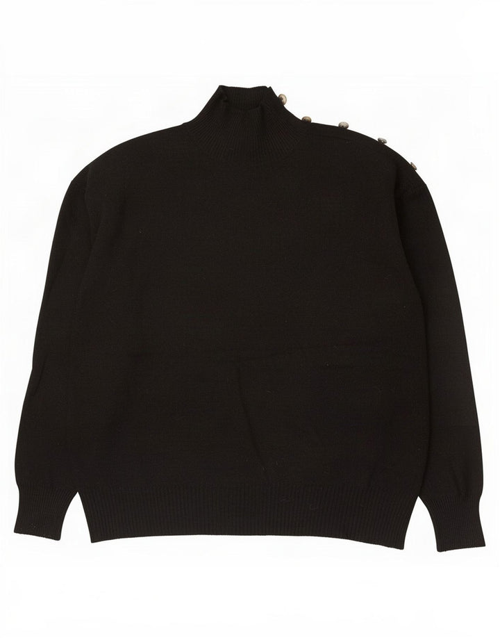 Marks & Spencer Jersey con cuello alto para mujer, talla 40, talla M, color negro