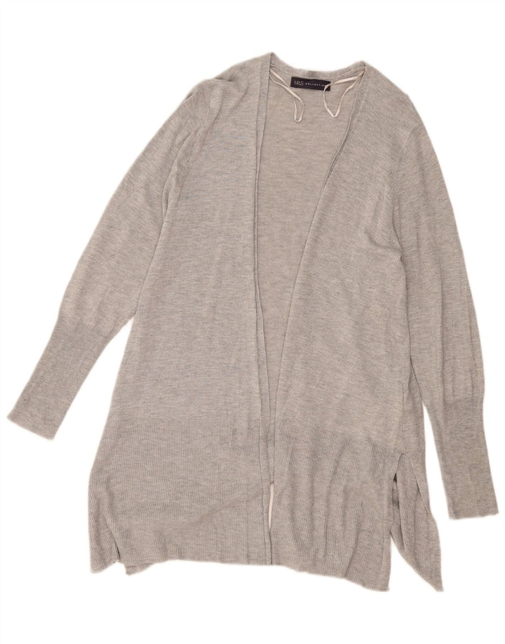 Marks & Spencer Suéter Cárdigan Abierto Largo para Mujer UK 44 Gris Medio