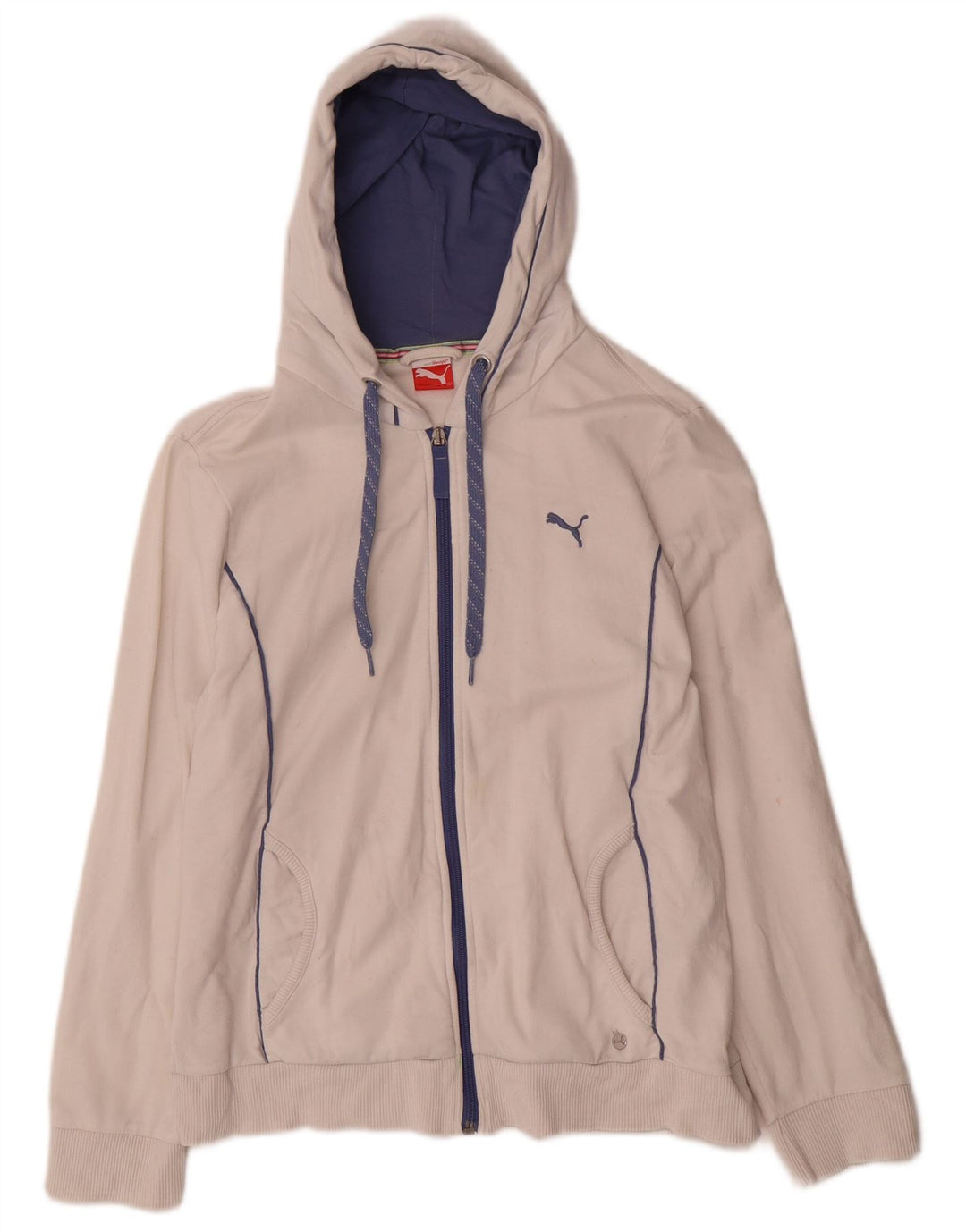 Puma Sudadera con capucha y cremallera para mujer UK 12 Medium White
