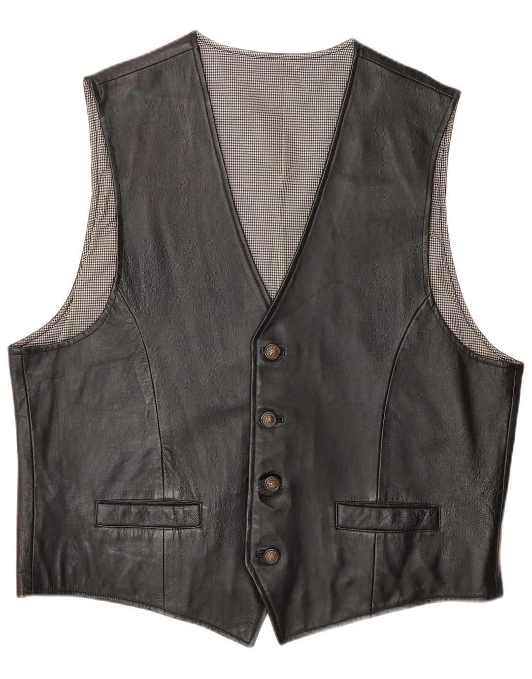 Chaleco de cuero para hombre Canada XL Cuero negro
