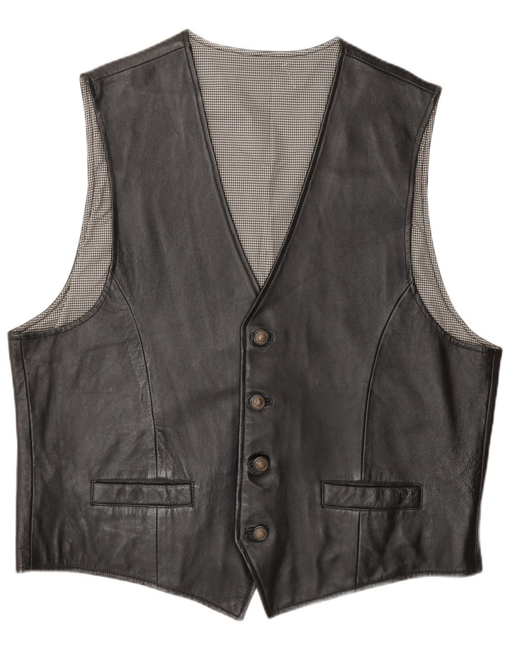 Chaleco de cuero para hombre Canada XL Cuero negro