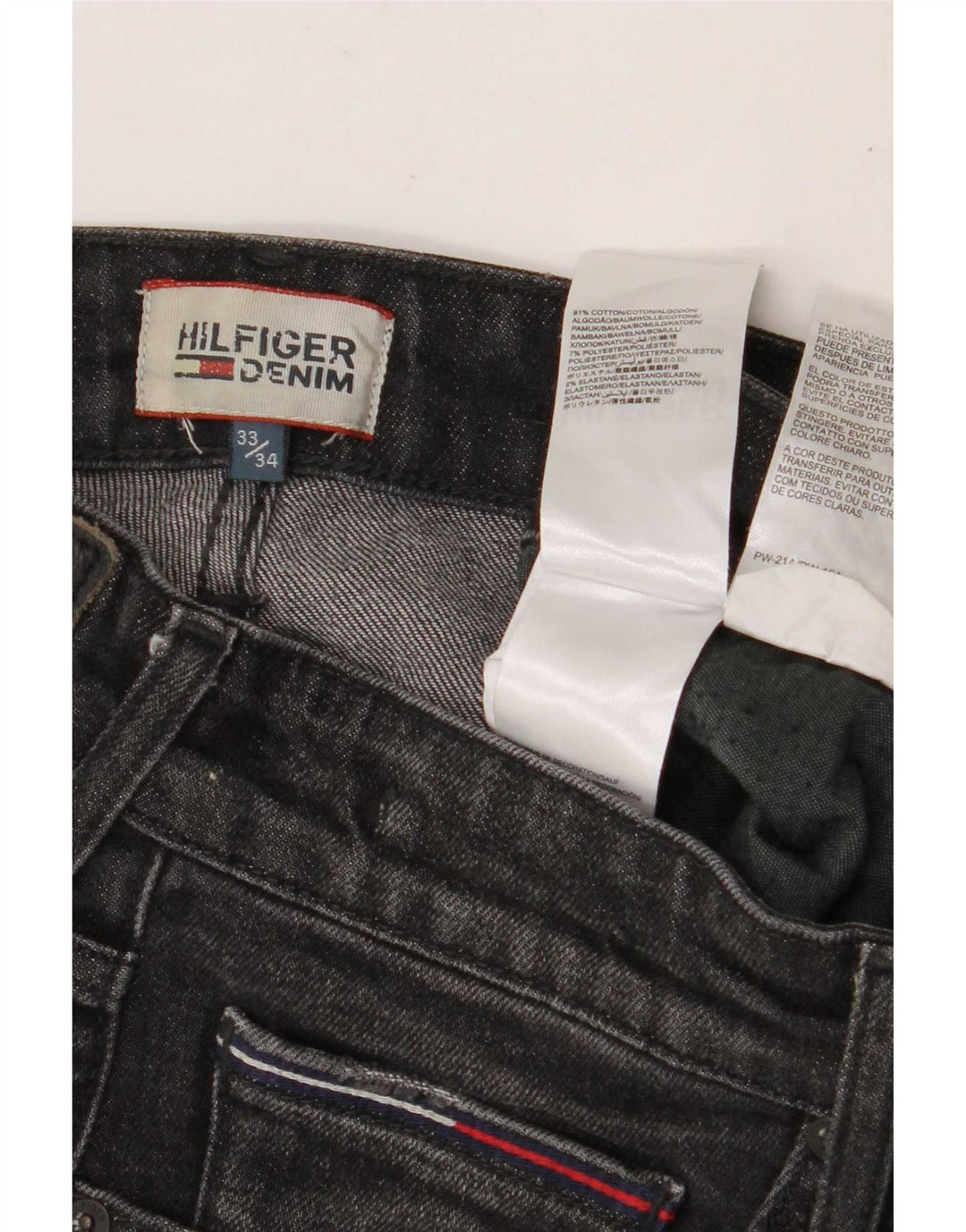 Tommy Hilfiger Vaqueros ajustados para hombre W33 L34 Algodón gris
