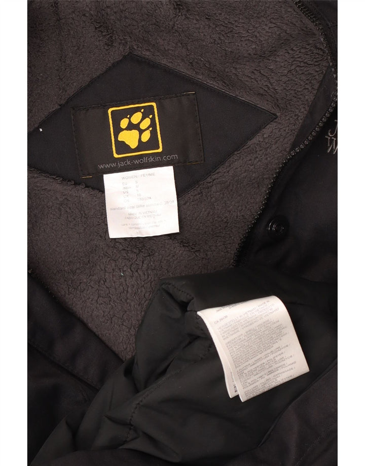 Jack Wolfskin Abrigo cortavientos extragrande con capucha para mujer UK 10 Small Black