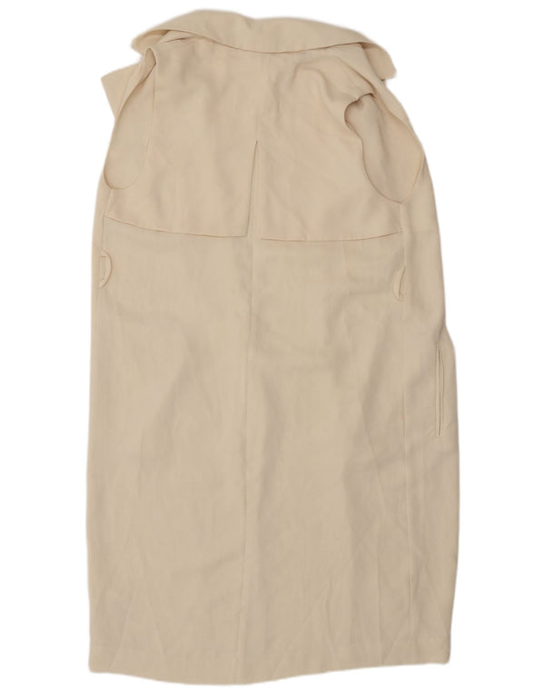 Topshop Gabardina abierta sin mangas para mujer UK 6 XS Acetato beige