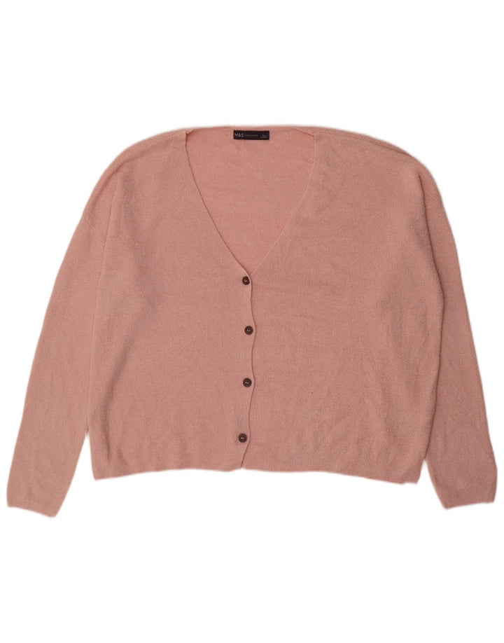 Marks & Spencer Suéter tipo cárdigan extragrande para mujer Reino Unido 46 Acrílico rosa grande