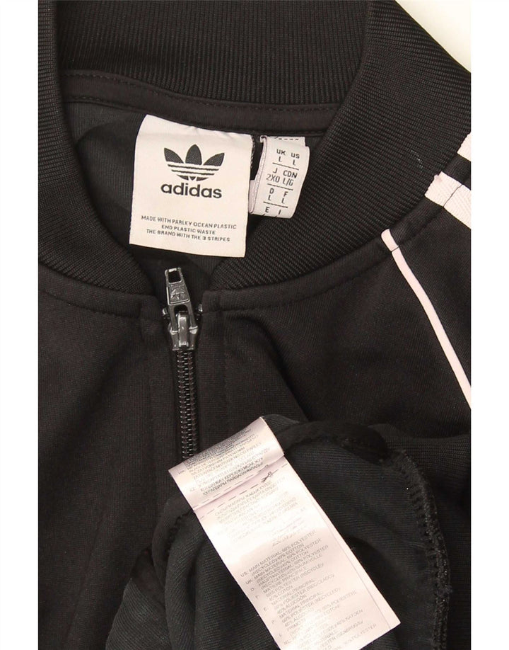 Adidas - Chaqueta de chándal para hombre, talla grande, poliéster negro