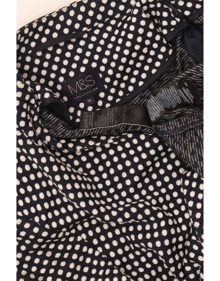 Marks & Spencer Chaqueta tipo blazer abierta para mujer UK 46 Large Black Spotted