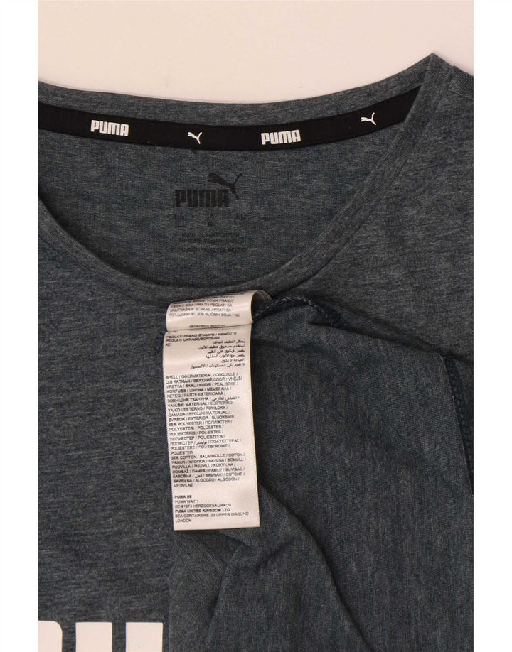 Puma - Camiseta gráfica para hombre, talla grande, poliéster gris