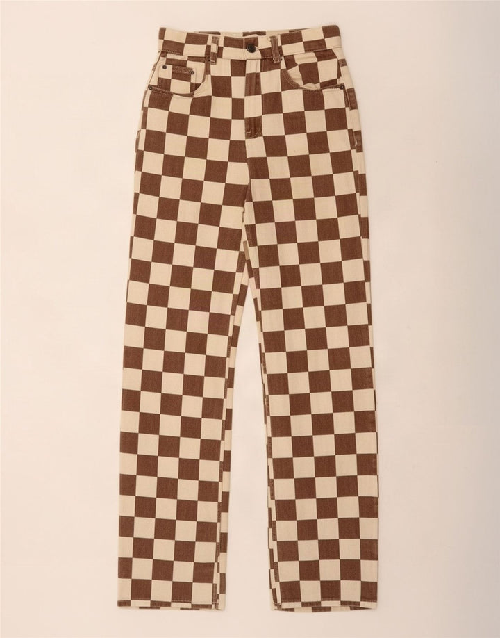 Vaqueros rectos para mujer Pull & Bear EU 34 XS W24 L31 Marrón Geométrico