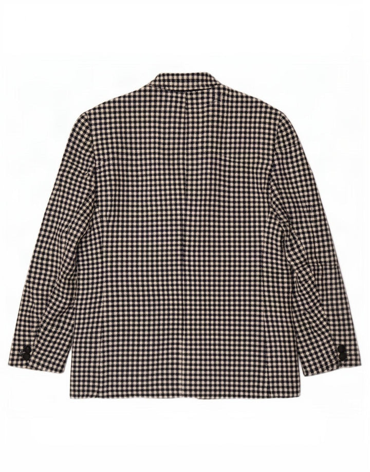 Viyella Chaqueta tipo blazer con 1 botón para mujer, talla mediana, color negro, lana nueva