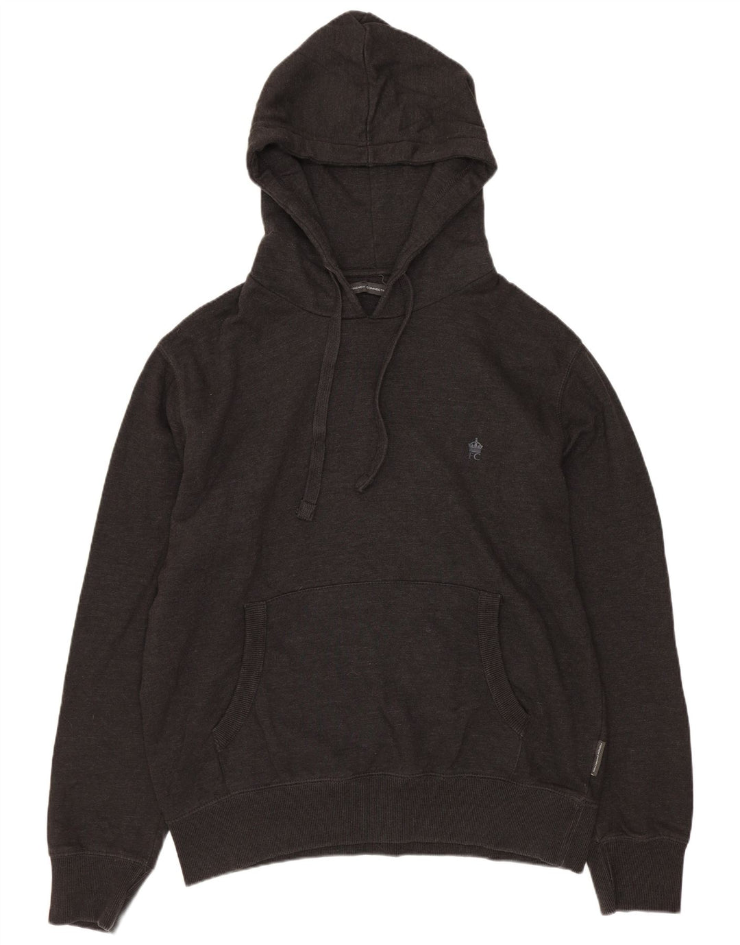 French Connection Jersey con capucha para hombre, talla grande, algodón gris