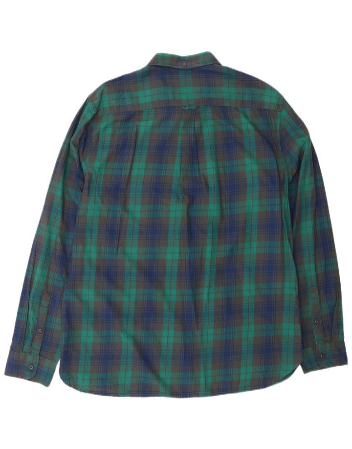SUPERDRY Camisa de franela para hombre 2XL Algodón a cuadros verdes