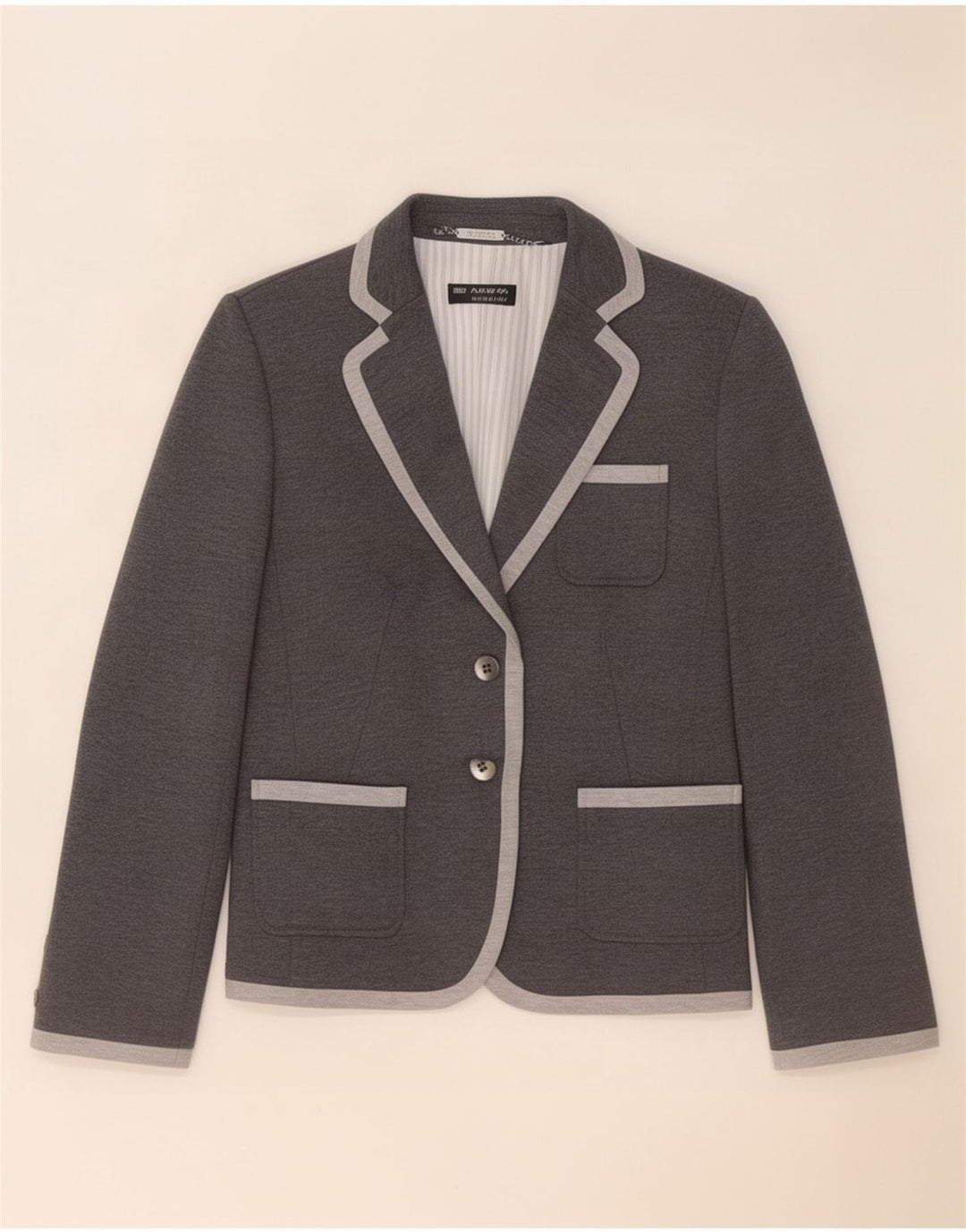 Marks & Spencer Chaqueta tipo blazer con 2 botones para mujer, talla 40, color gris