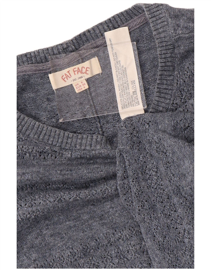 Fat Face Suéter tipo jersey con cuello barco y botones en la espalda para mujer UK 8 Small Azul marino
