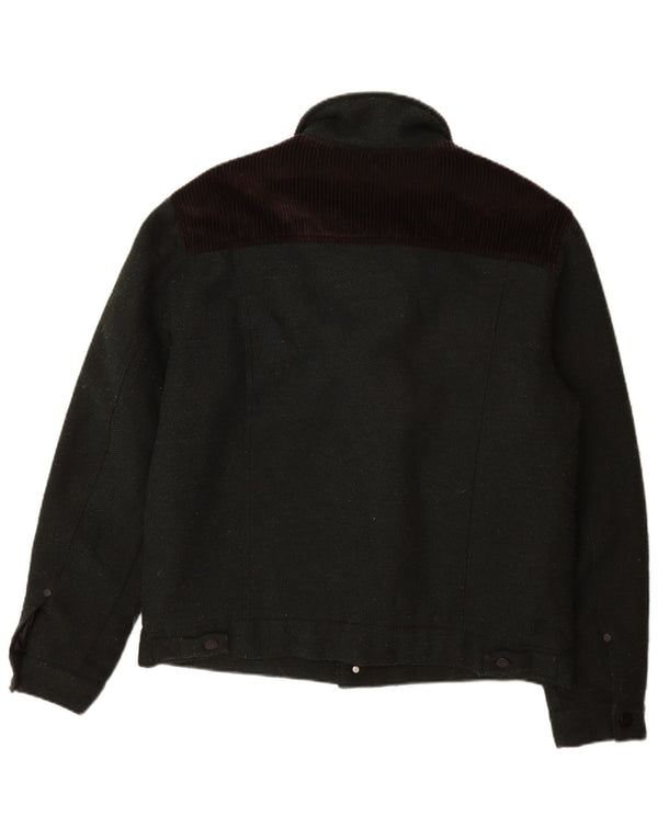 Wrangler Chaqueta utilitaria para hombre UK 40 Large Verde Colorblock Poliéster