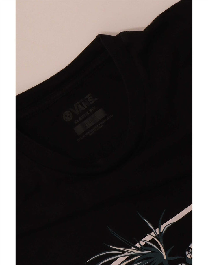 Vans Camiseta con gráfico de ajuste clásico para hombre Top mediano de algodón negro