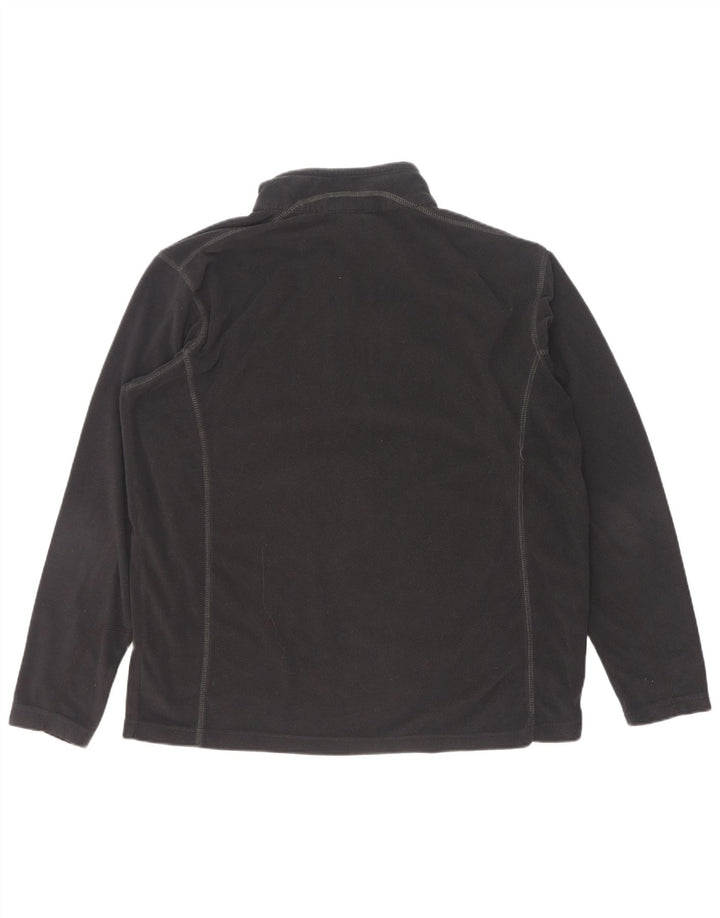 Columbia - Jersey de forro polar con cuello y cremallera para hombre, talla grande, poliéster negro
