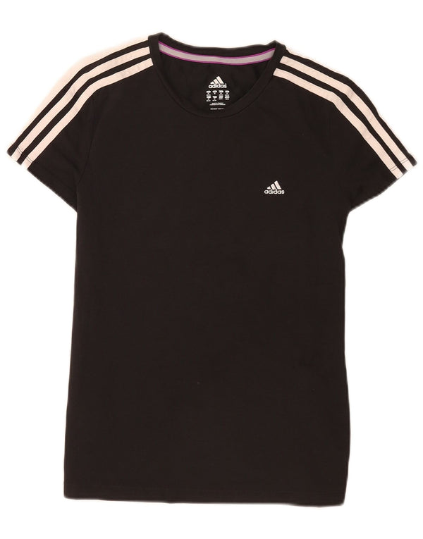 Adidas Camiseta Regular para Mujer Top UK 12/14 Medium Negro Algodón Deportes