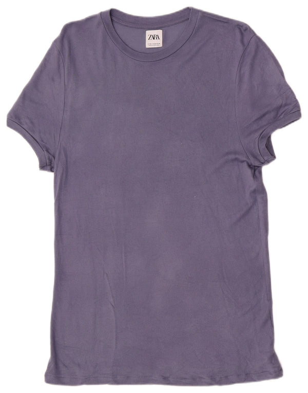 Zara Hombre Camiseta Top Viscosa Morado Medio