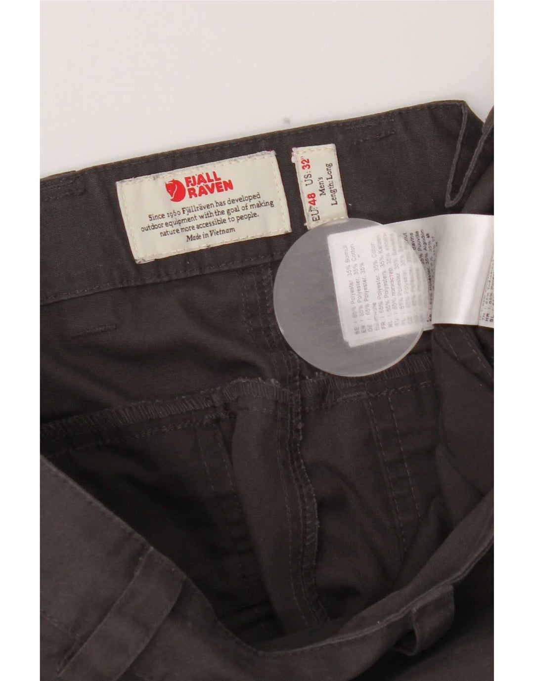 Fjall Raven Pantalones cargo rectos para hombre EU 48 Medium W32 L31 Gris