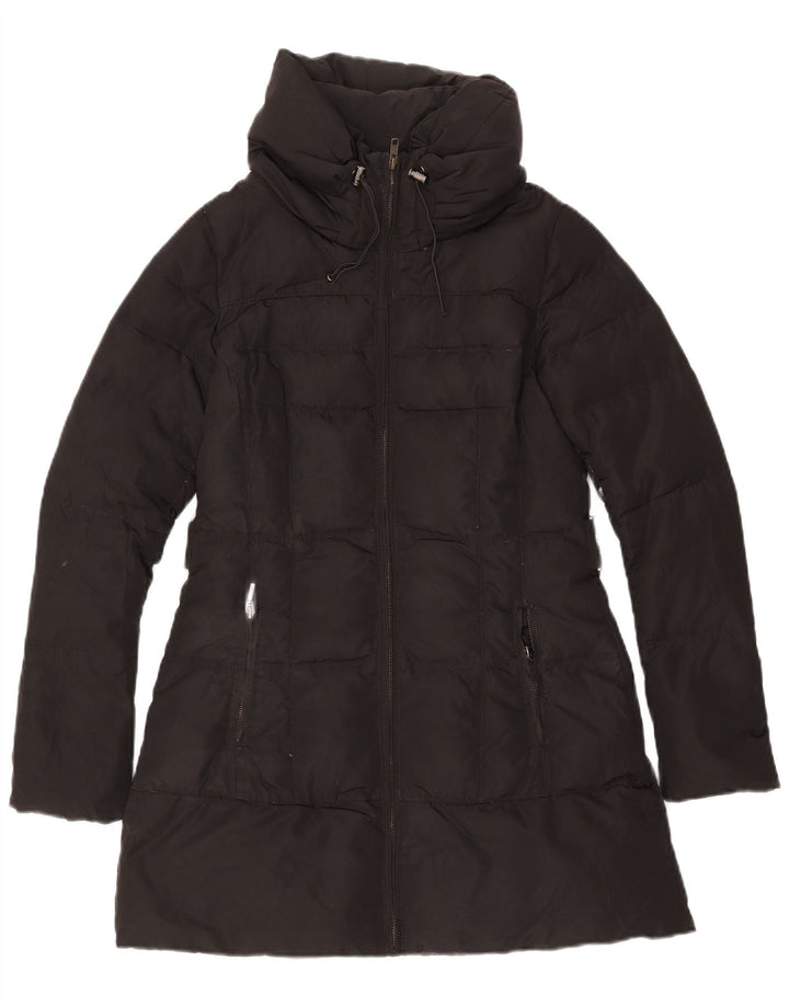 Zara Mujer Abrigo Acolchado UK 40 Pequeño Poliéster Negro