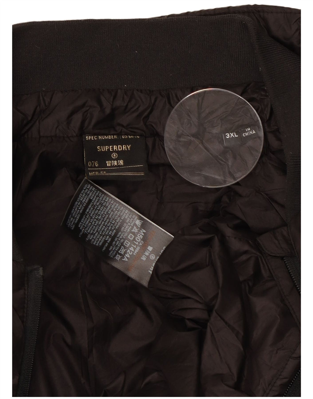 SUPERDRY Chaqueta acolchada para hombre ES 46 3XL Nylon negro