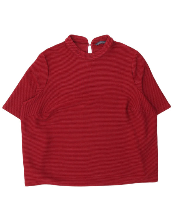 Marks & Spencer Blusa para mujer Top UK 20 2XL Poliéster burdeos