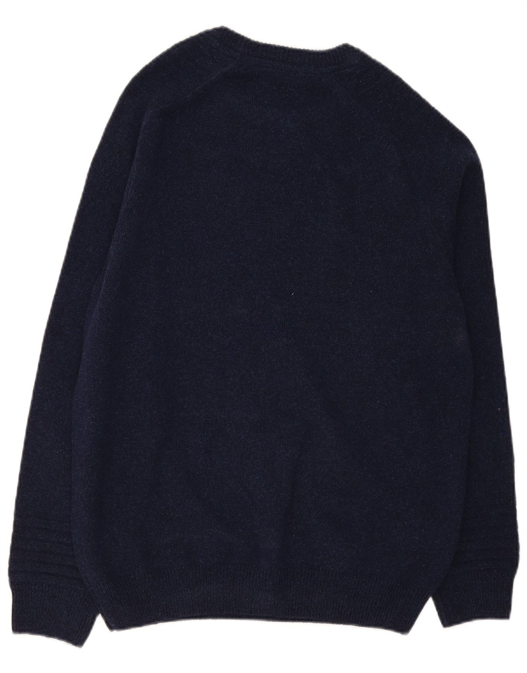 Lyle & Scott Jersey de cuello redondo para hombre, talla grande, lana azul marino