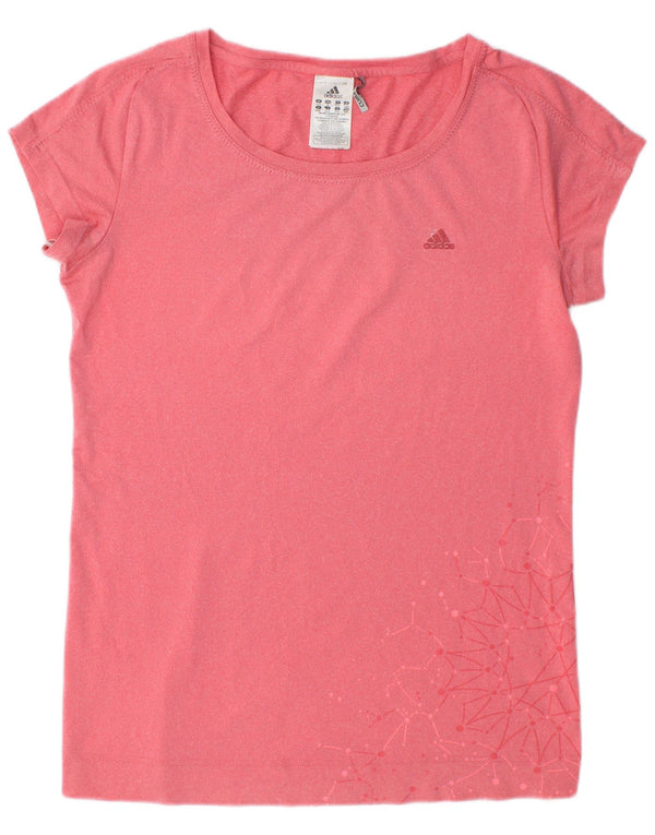 Adidas Camiseta gráfica para mujer Top UK 12/14 Poliéster rosa medio