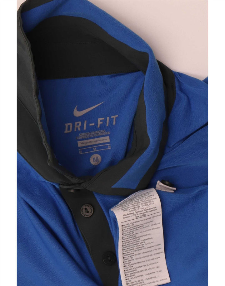 Polo Nike Dri Fit Para Hombre Poliéster Color Block Azul Medio