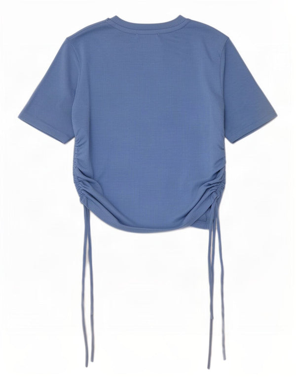 Zara Mujer Blusa Corta Top UK 42 Poliéster Azul Medio