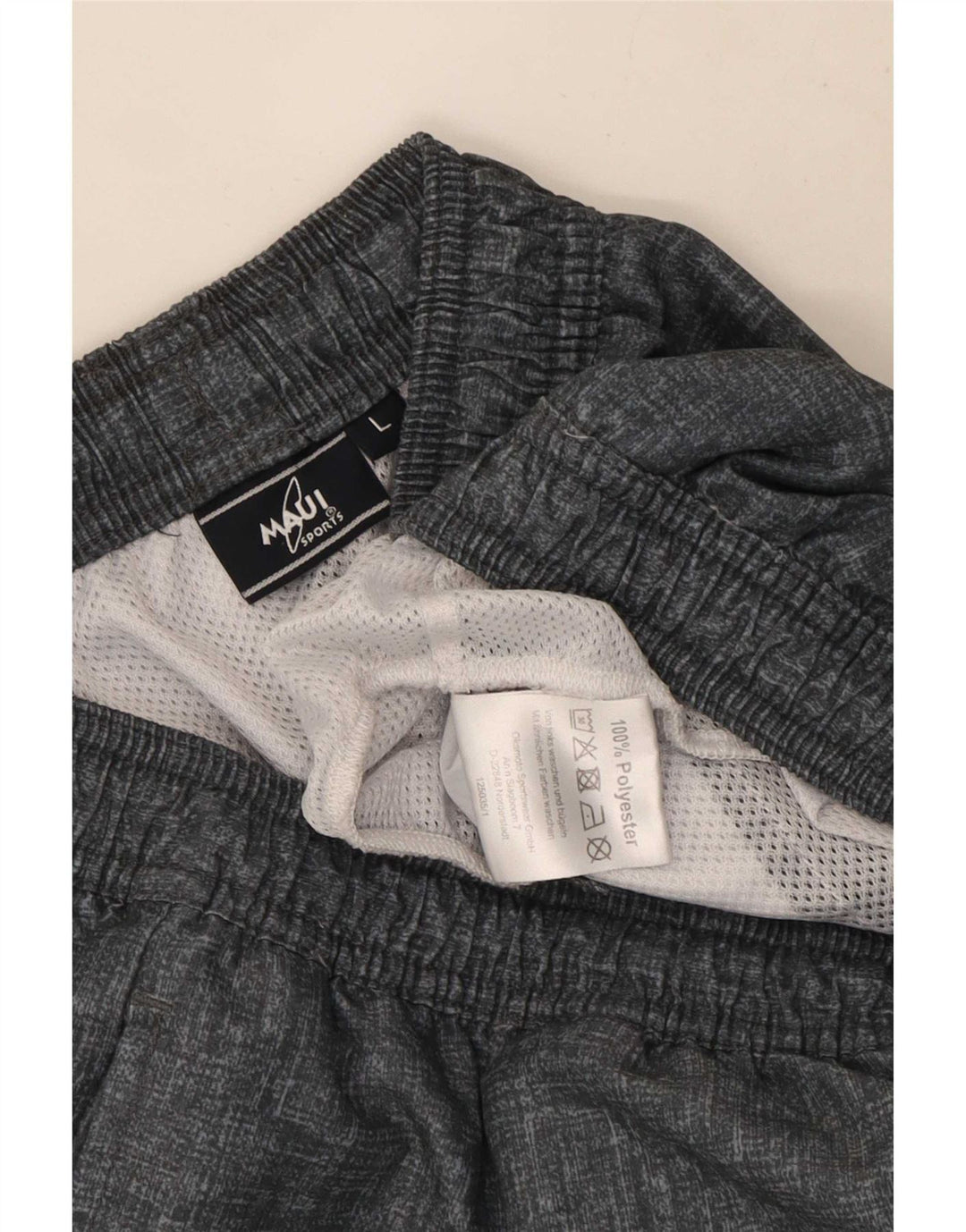 Pantalones cortos deportivos vintage para hombre Poliéster gris grande